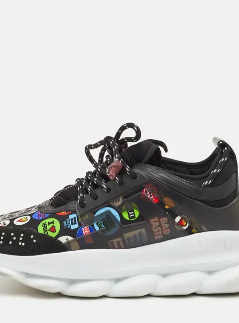 Versace Chain Reaction Size 44 Multicolor Fabric, Rubber and Suede Low Top Sneakers