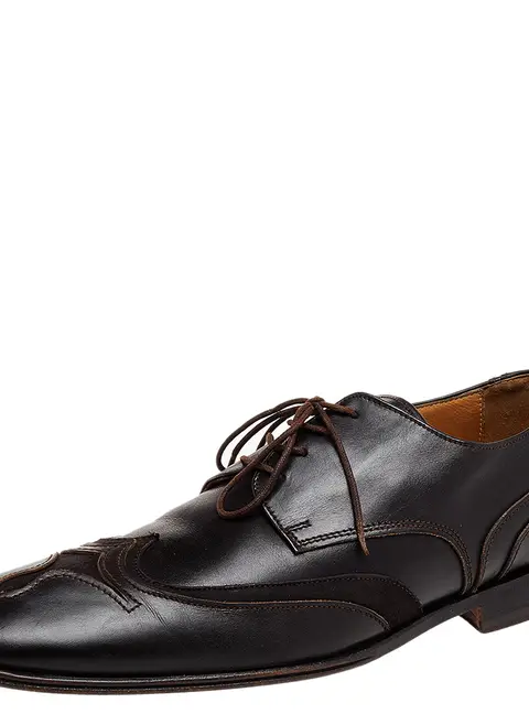 Versace Brown Leather Lace Up Derby Size 41