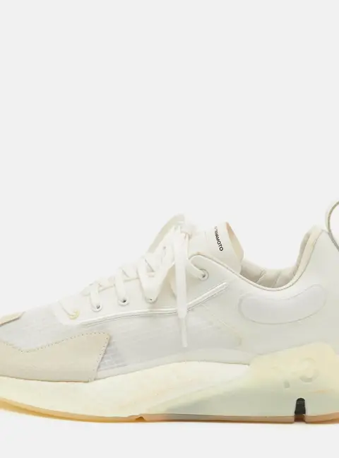 Y-3 Adidas Orisan Size 42 White Mesh and Suede Core White Low Top Sneakers
