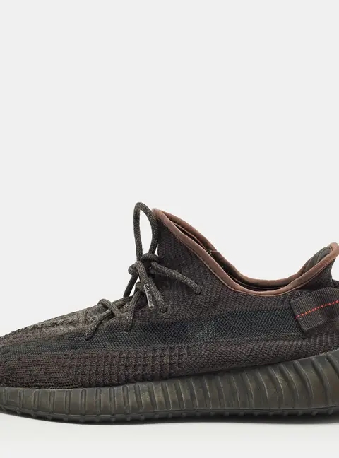 Yeezy Black Knit Fabric Boost 350 V2 Lace Up Sneakers Size 45.5