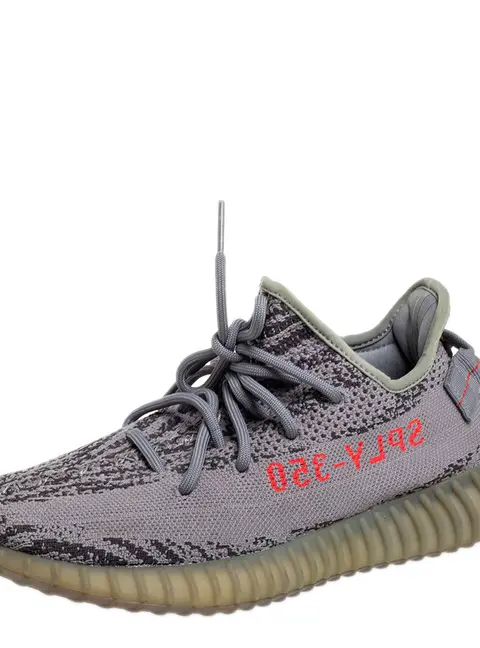 Yeezy x Adidas Grey Knit Fabric Boost 350 V2 Beluga 2.0 Sneakers Size 40 2/3