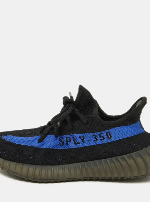 Yeezy x Adidas Black/Blue Knit Fabric Boost 350 V2 Dazzling Blue Sneakers Size 38 2/3
