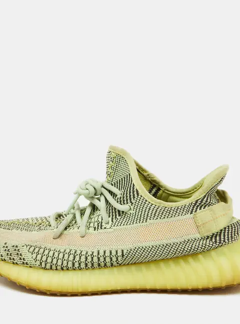 Yeezy x Adidas Neon Green Knit Fabric Boost 350 V2 Yeezreel (Non Reflective) Sneakers Size 43 1/2