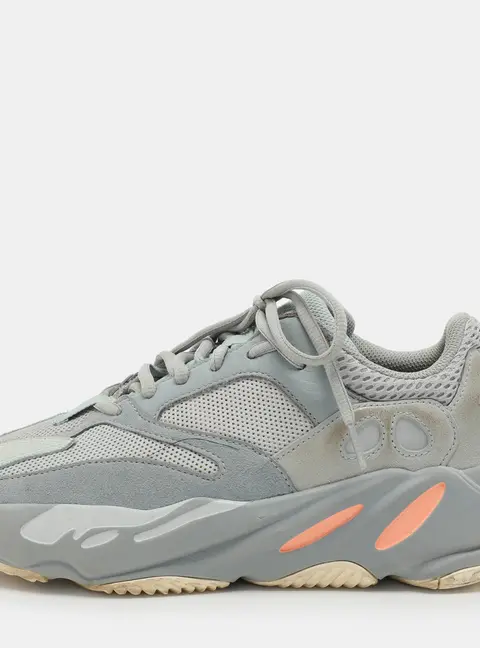 Yeezy x Adidas Grey Leather and Mesh Boost 700 'Inertia' Low Top Sneakers Size 40