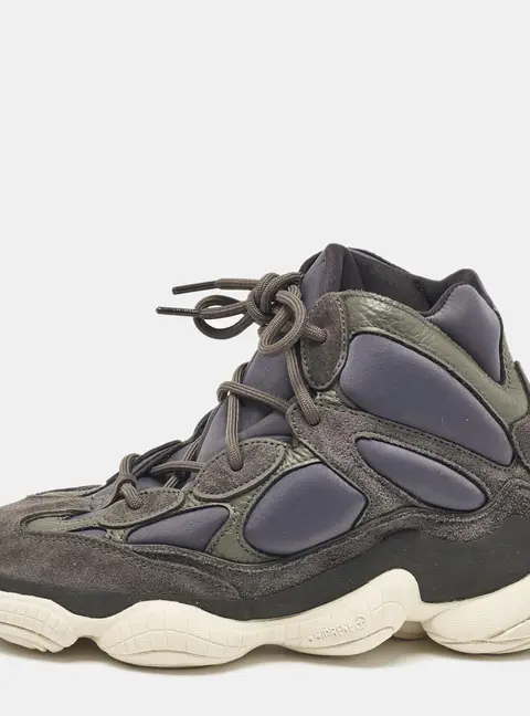 Yeezy x Adidas Grey Neoprene and Suede Yeezy 500 Slate High Top Sneakers Size 40