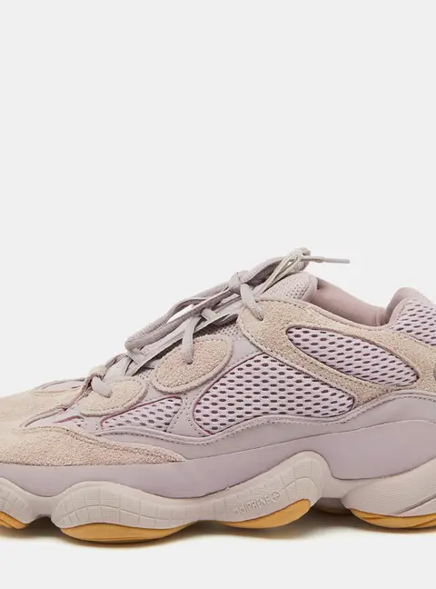 Yeezy x Adidas Pink Suede and Mesh Yeezy 500 Soft Vision Sneakers Size 45 1/3
