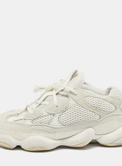 Yeezy x Adidas White Mesh And Suede Yeezy 500 Blush Sneakers Size 40