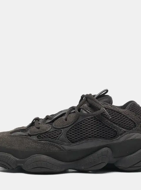 Yeezy x Adidas Black Mesh, Suede And Leather 500 Utility Black Sneakers Size 43 1/3
