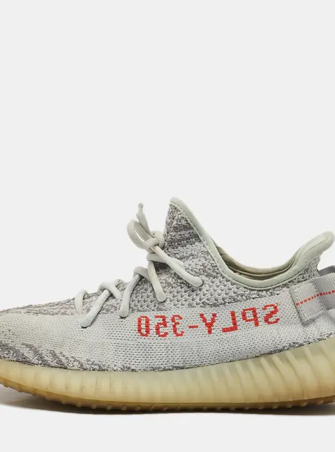 Yeezy x Adidas Two Tone Knit Fabric Boost 350 V2 Blue Tint Sneakers Size 40 2/3