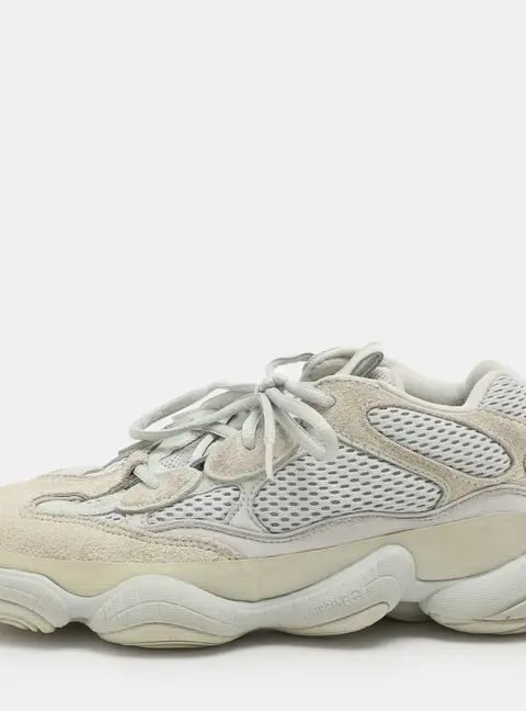 Yeezy x Adidas Grey Leather and Mesh Yeezy 500 "Salt" Low Top Sneakers Size 40