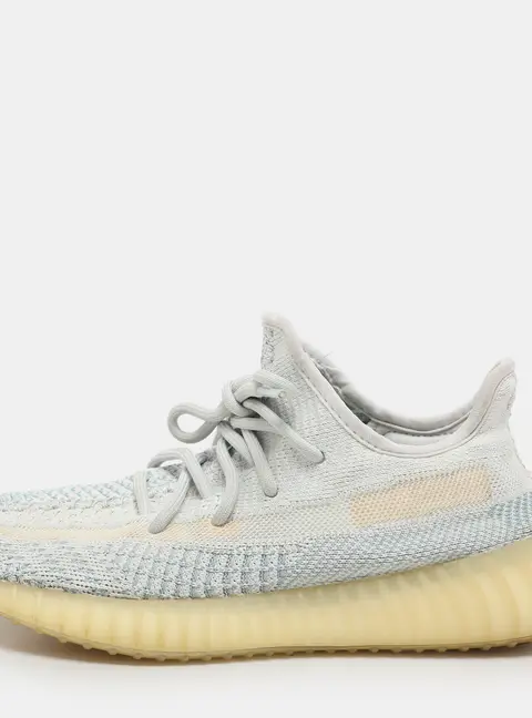 Yeezy x Adidas Blue Knit Fabric Boost 350 V2 'Cloud White' Low Top Sneakers Size 38 2/3