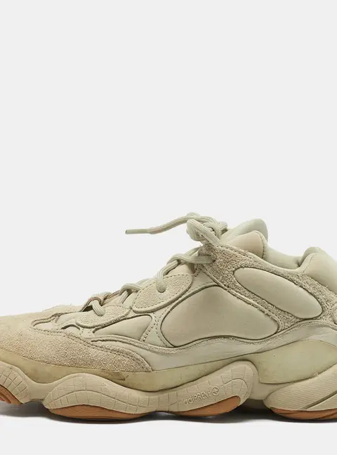 Yeezy x Adidas Yeezy 500 Size 43.5 Grey Fabric and Suede Lace Up Sneakers