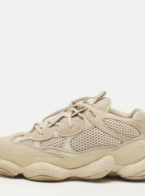 Yeezy x Adidas Yeezy 500 Size 43 Cream Mesh and Suede Low Top Sneakers