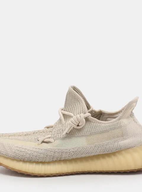 Yeezy x Adidas Pale Green Cotton Knit Boost 350 V2 Citrin Non Reflective Sneakers Size 46 2/3