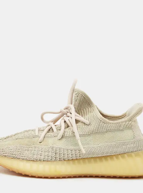 Yeezy x Adidas Pale Green Knit Fabric Boost 350 V2 Citrin (Non-Reflective) Sneakers Size 40