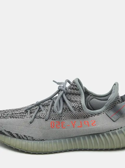 Yeezy x Adidas Grey Knit Fabric Boost 350 V2 Beluga 2.0 Sneakers Size 48