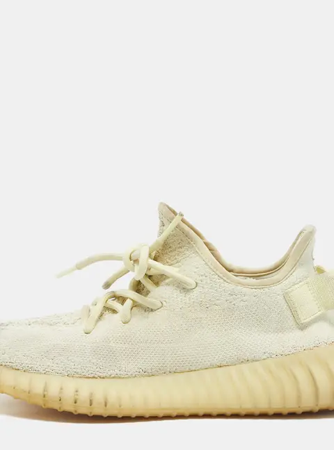 Yeezy x Adidas Light Yellow Knit Fabric Boost 350 V2 Butter Sneakers Size 38 2/3