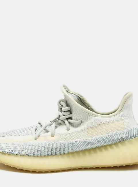 Yeezy x Adidas Blue/White Knit Fabric Boost 350 V2 Cloud White (Non-Reflective) Sneakers 42