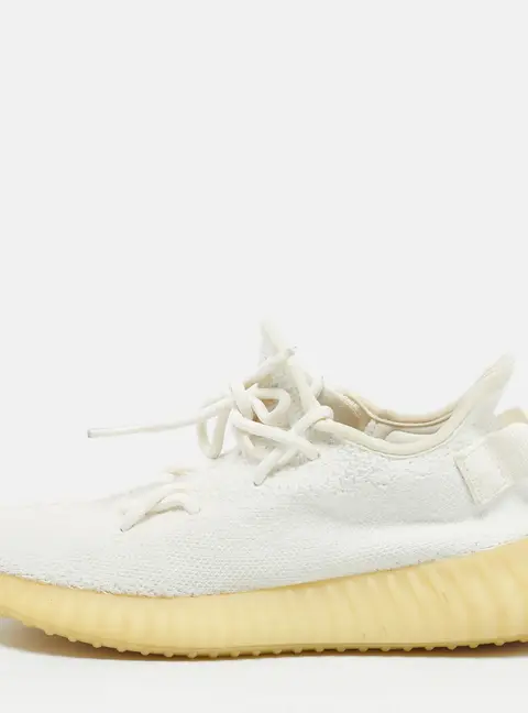 Yeezy x Adidas White Knit Fabric Boost 350 V2 Cream Sneakers Size 40