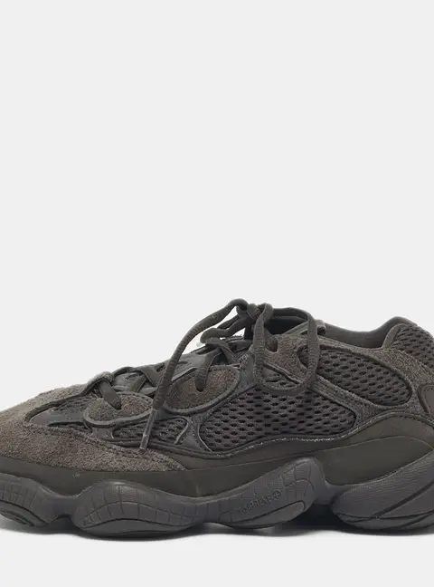 Yeezy x Adidas Black Mesh and Suede 500 Utility Black Sneakers Size 38