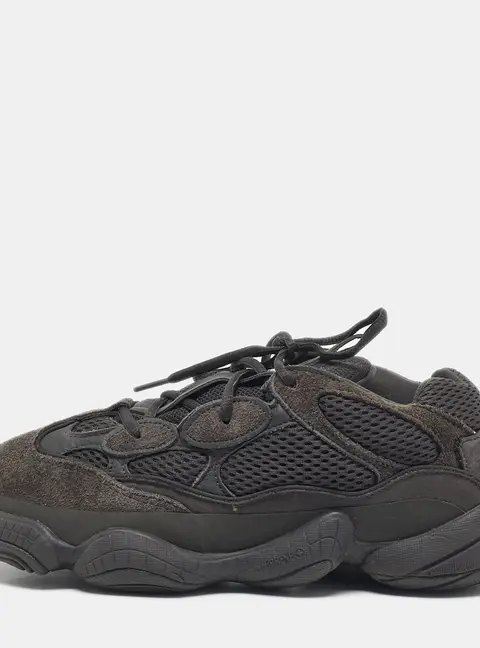 Yeezy x Adidas Black Mesh and Suede 500 Utility Black Sneakers Size 40 2/3