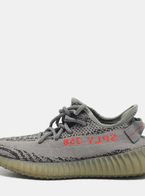 Yeezy x Adidas Grey Knit Fabric Boost 350 V2 Beluga 2.0 Sneakers Size 38
