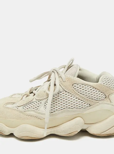 Yeezy x Adidas Yeezy 500 Size 36.5 Cream Mesh and Suede Low Top Sneakers