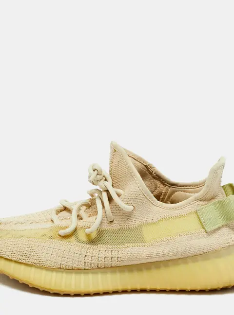 Yeezy x Adidas Beige Cotton Knit Boost 350 V2 Sneakers Size 42