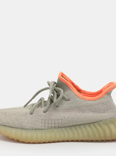 Yeezy x Adidas Green/Grey Knit Fabric Boost 350 V2 Desert Sage Sneakers Size 42