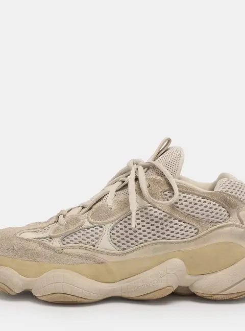 Yeezy x Adidas Grey Mesh and Suede Yeezy 500 Blush Sneakers Size 41 1/3