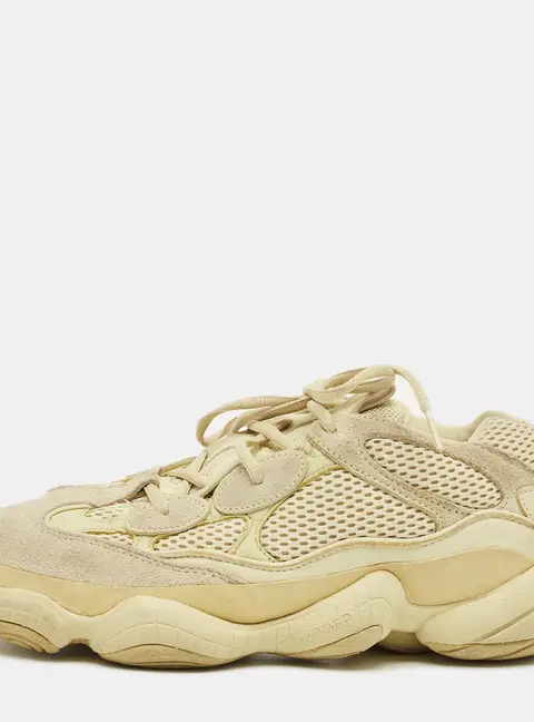 Yeezy x Adidas Yellow Mesh and Suede 500 Super Moon Yellow Sneakers Size 42