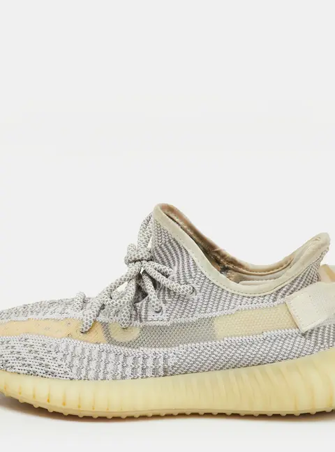 Yeezy x Adidas Grey Knit Fabric Boost 350 V2 Static Non Reflective Sneakers Size 37 1/3