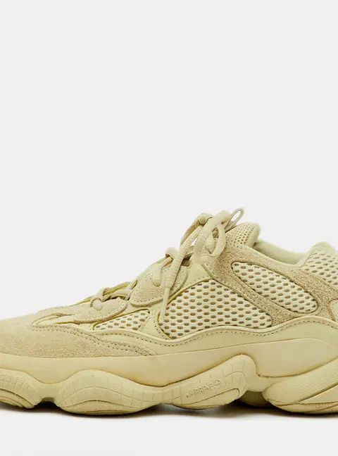 Yeezy x Adidas Cream Suede and Mesh Yeezy&nbsp;500 Super Moon Yellow Sneakers Size 37 1/3
