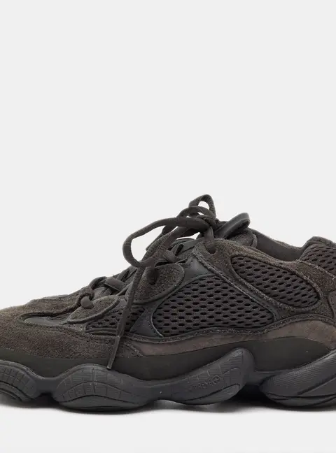 Yeezy x Adidas Grey Mesh, Suede And Leather Yeezy 500 Utility Black Sneakers Size 36 2/3