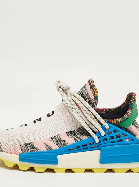 Yeezy x Adidas Multicolor Knit Fabric Solar Hu NMD Lace Up Sneakers Size 41.5