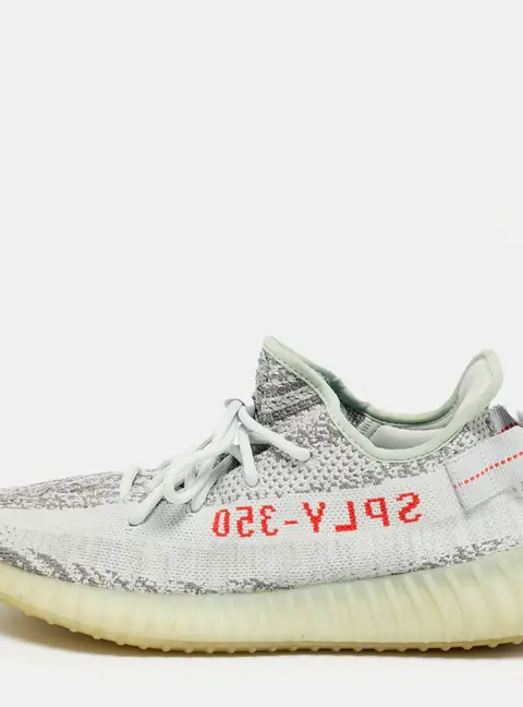 Yeezy x Adidas Boost 350 V2 Size 44 Grey Knit Fabric Low Top Sneakers