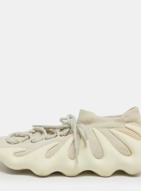 Yeezy x Adidas 450 Cloud White Size 46 2/3 Off White Knit Fabric Low Top Sneakers