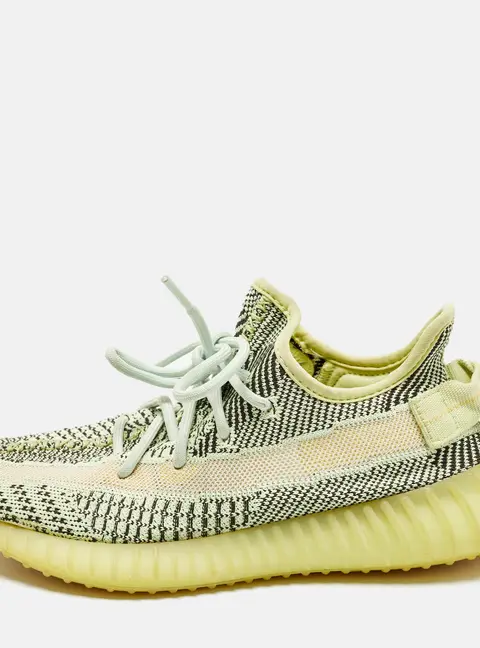 Yeezy x Adidas Boost 350 V2 Yeezreel Non-Reflective Size 39 1/3 Neon Green Knit Fabric Sneakers
