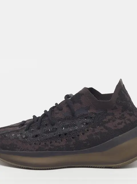 Yeezy x Adidas Boost 380 Onyx Size 46 Black/Brown Knit Fabric Low Top Sneakers