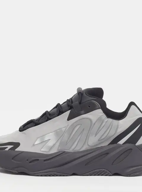 Yeezy x Adidas Boost 700 MNVN Metallic Size 46 2/3 Grey/Black Nylon and Rubber Sneakers