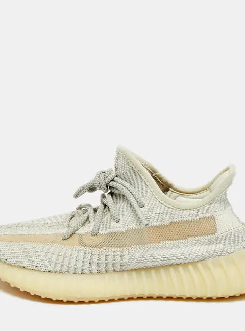 Yeezy x Adidas Boost 350 V2 Size 38 Grey Knit Fabric Lundmark Non-Reflective Lace Up Sneakers