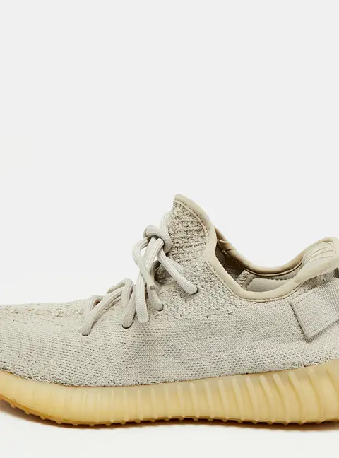 Yeezy x Adidas Boost 350 V2 Sesame Size 39.5 Grey Knit Fabric Low Top Sneakers