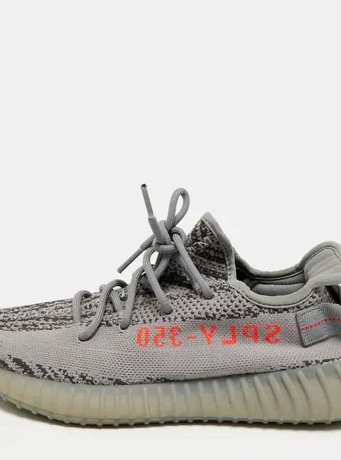 Yeezy x Adidas Boost 350 V2 Beluga 2.0 Size 44 Grey Knit Fabric Low Top Sneakers