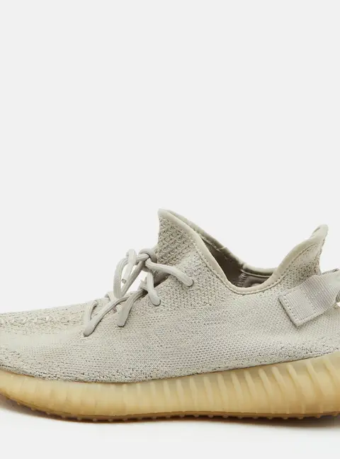 Yeezy x Adidas Boost 350 V2 Sesame Size 42 2/3 Grey Knit Fabric Low Top Sneakers