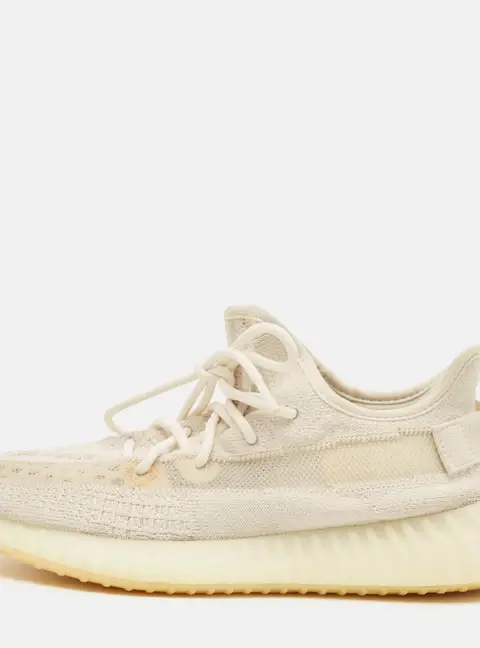 Yeezy x Adidas Boost 350 V2 Size 42.5 Cream Knit Fabric Low Top Sneakers
