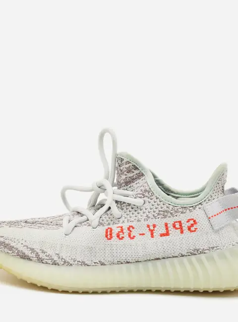 Yeezy x Adidas Boost 350 V2 Blue Tint Size 37 1/3 Blue/Grey Knit Fabric Low Top Sneakers