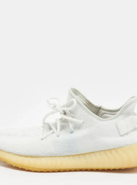 Yeezy x Adidas Boost 350 V2 Triple Size 43.5 White Knit Fabric Low Top Sneakers