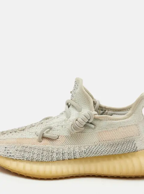 Yeezy x Adidas Boost 350 V2 Cloud White Size 36 2/3 Blue/White Knit Fabric Low Top Sneakers