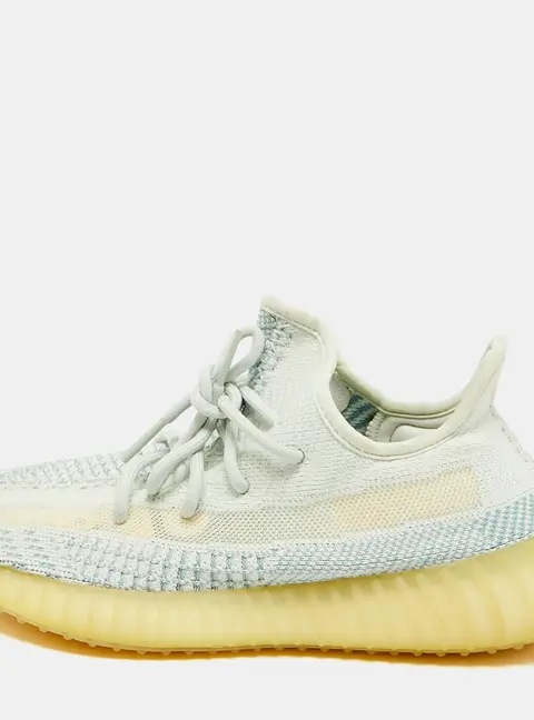 Yeezy x Adidas Boost 350 V2 Size 40.5 Blue/White Knit Fabric Non Reflective Low Top Sneakers