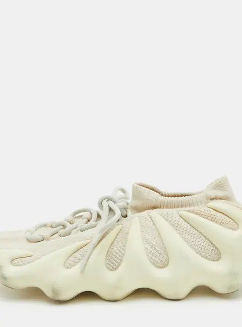 Yeezy x Adidas 450 Cloud White Size 45 1/3 Off White Knit Fabric 450 Lace Up Sneakers